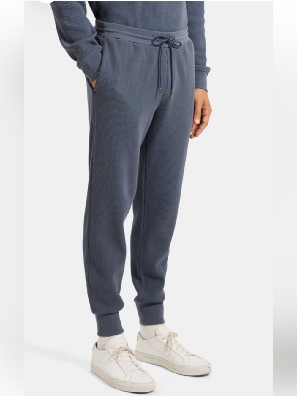 Theory Essential Jogger Pants Men L Blue Gray Drawstring Sweatpants